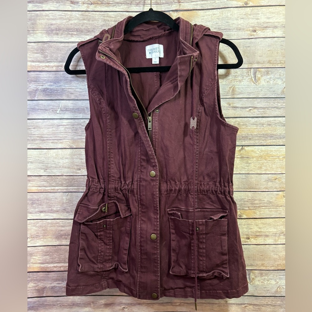 Market & Spruce Jahana Marion Cargo Vest Size Large